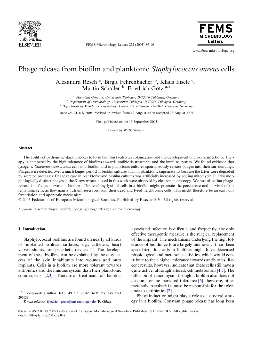 Phage release from biofilm and planktonic Staphylococcus aureus cells