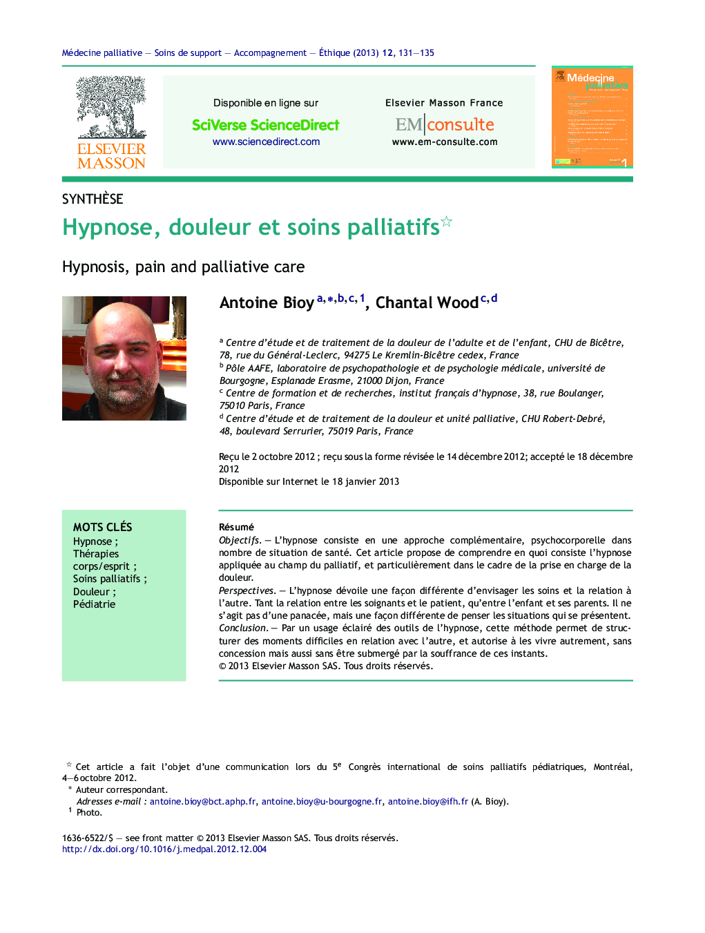 Hypnose, douleur et soins palliatifs