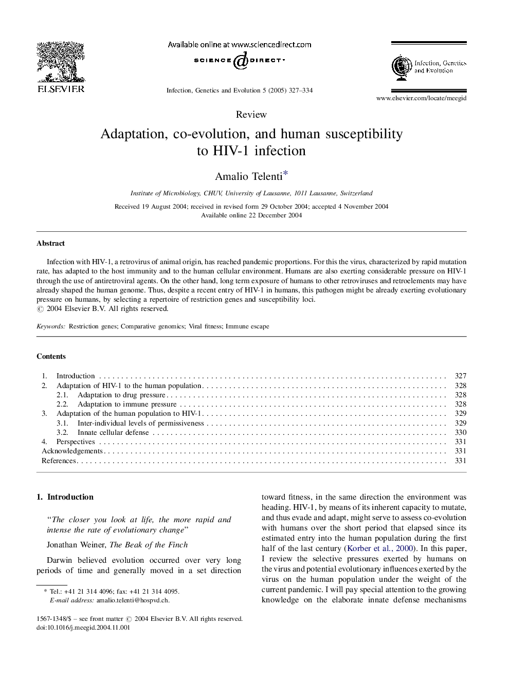 Adaptation, co-evolution, and human susceptibility to HIV-1 infection