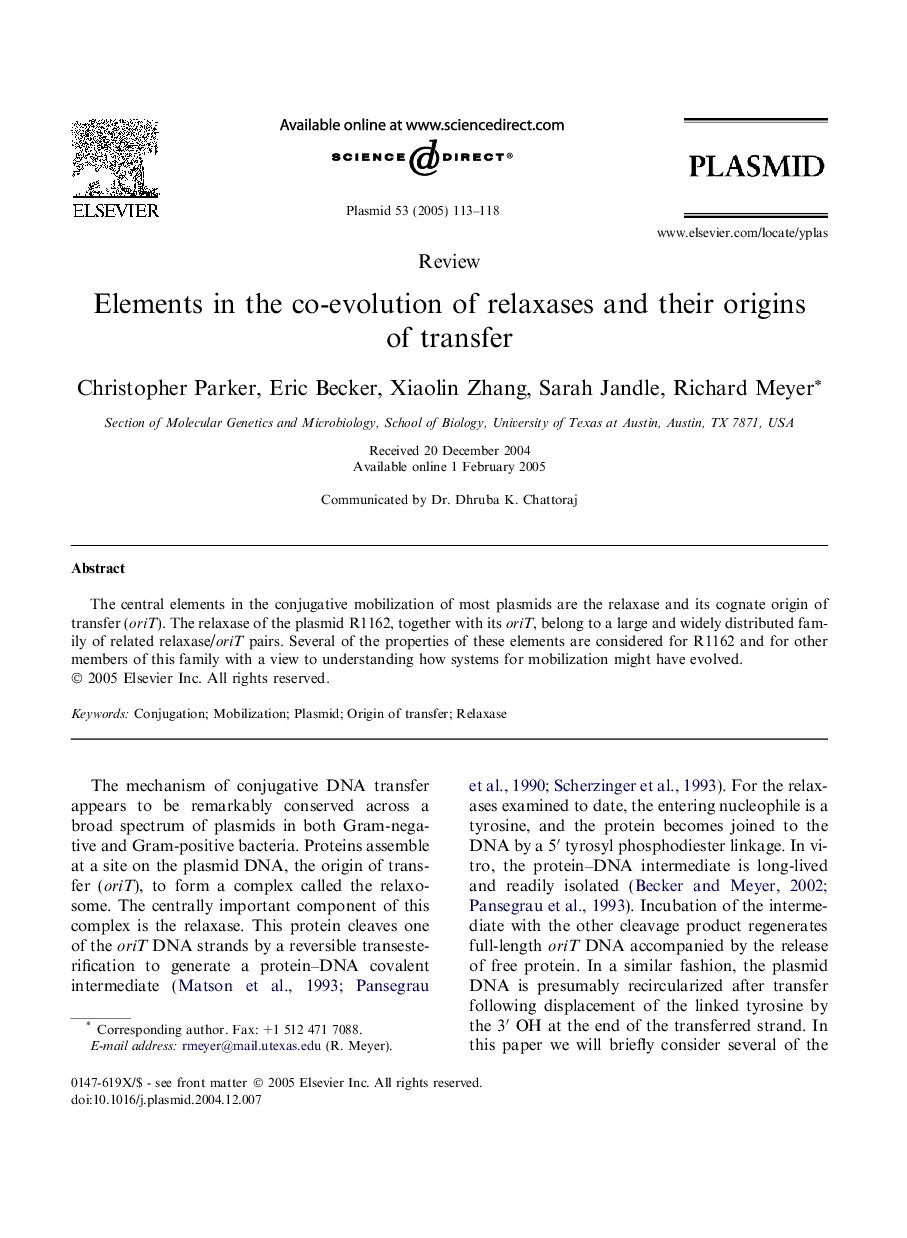 Elements in the co-evolution of relaxases and their origins of transfer