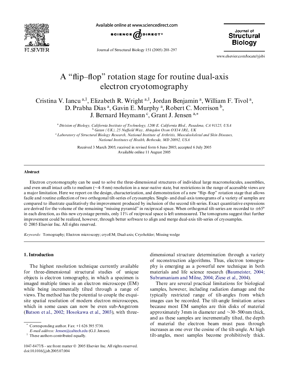 A “flip-flop” rotation stage for routine dual-axis electron cryotomography