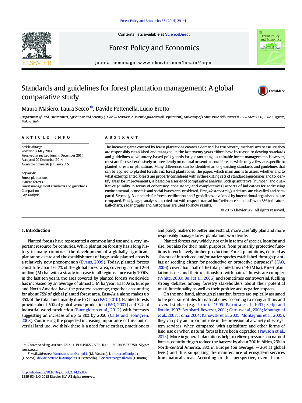 Standards and guidelines for forest plantation management: A global comparative study