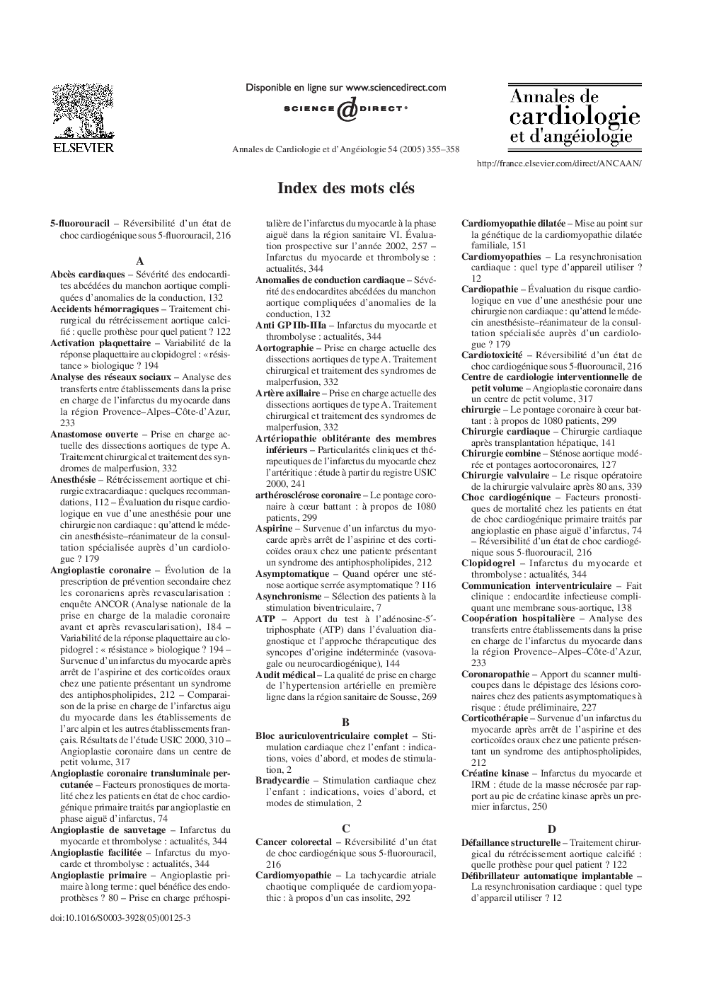 INDEX MOTS CLES