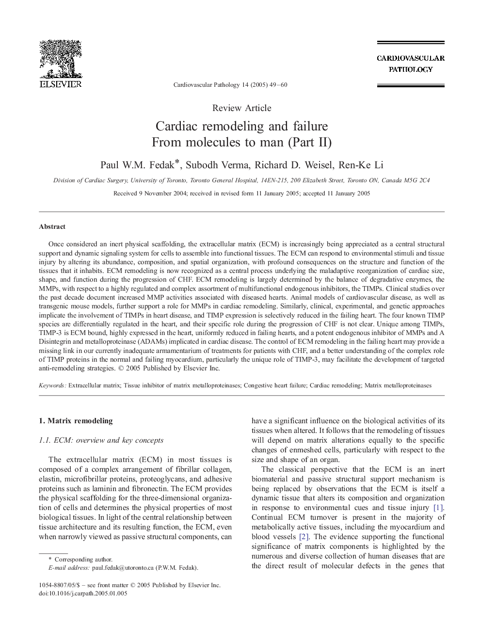 Cardiac remodeling and failure