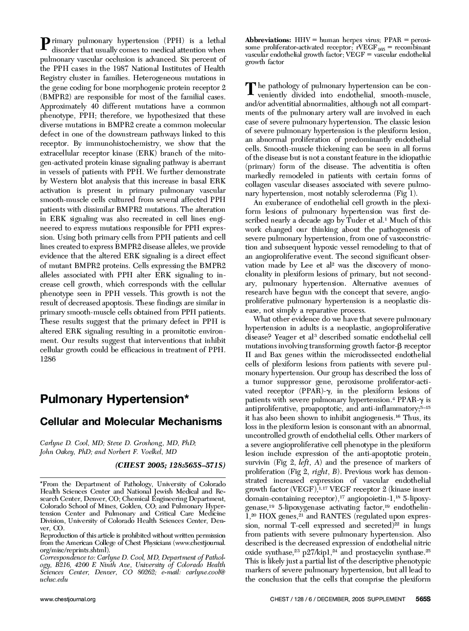 Pulmonary Hypertension