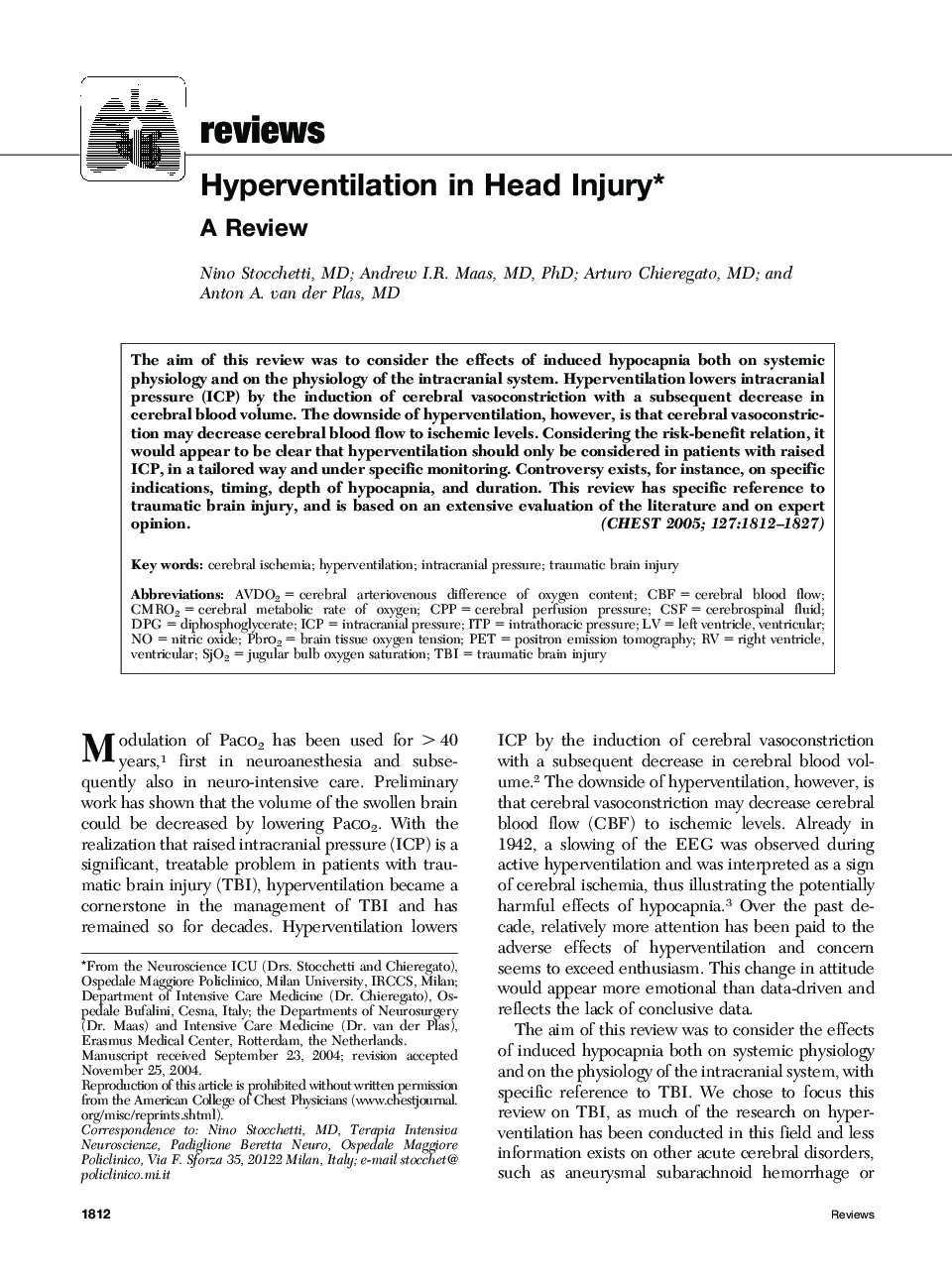 Hyperventilation in Head Injury