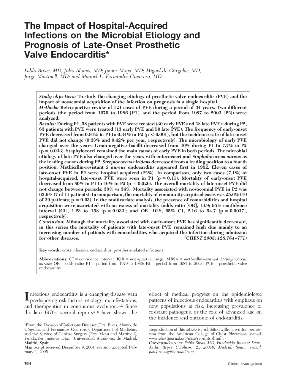 The Impact of Hospital-Acquired Infections on the Microbial Etiology and Prognosis of Late-Onset Prosthetic Valve Endocarditis