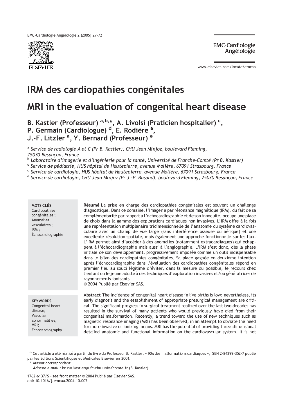 IRM des cardiopathies congénitales