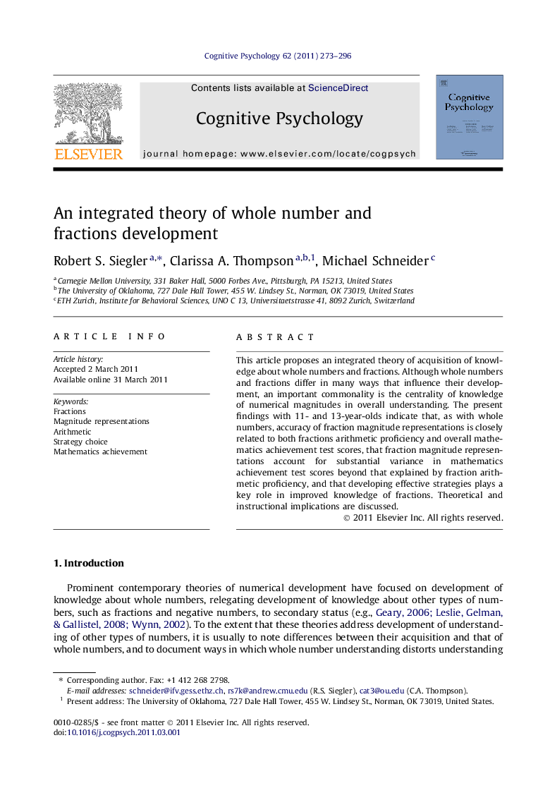 An integrated theory of whole number and fractions development