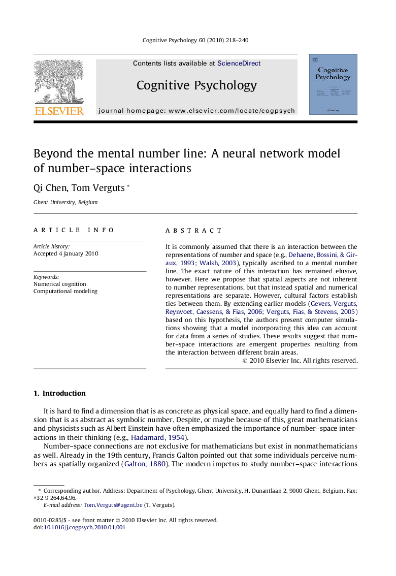 Beyond the mental number line: A neural network model of number–space interactions