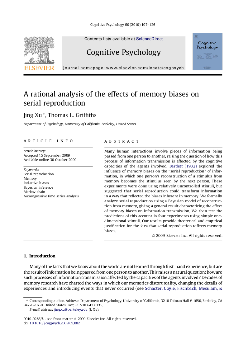 A rational analysis of the effects of memory biases on serial reproduction