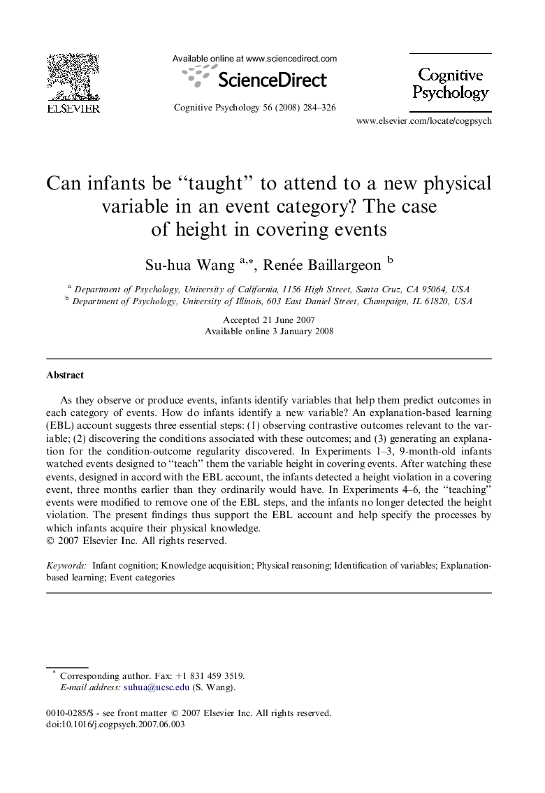 Can infants be “taught” to attend to a new physical variable in an event category? The case of height in covering events