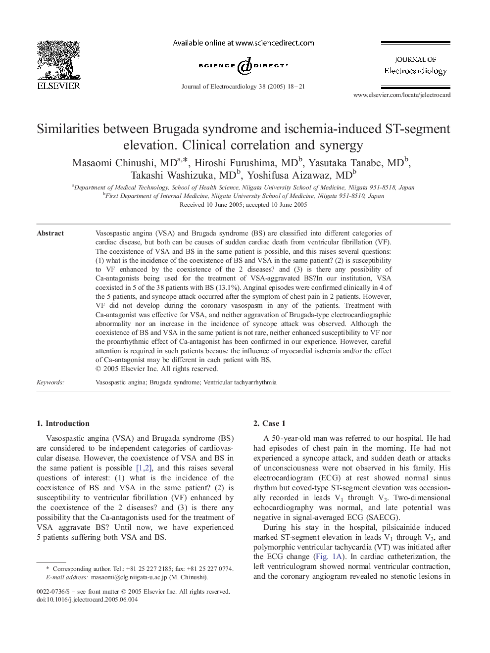 Similarities between Brugada syndrome and ischemia-induced ST-segment elevation. Clinical correlation and synergy