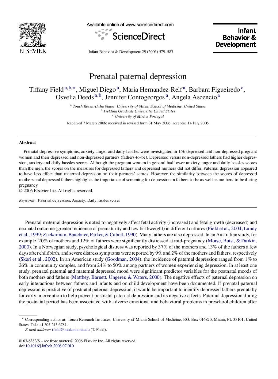 Prenatal paternal depression