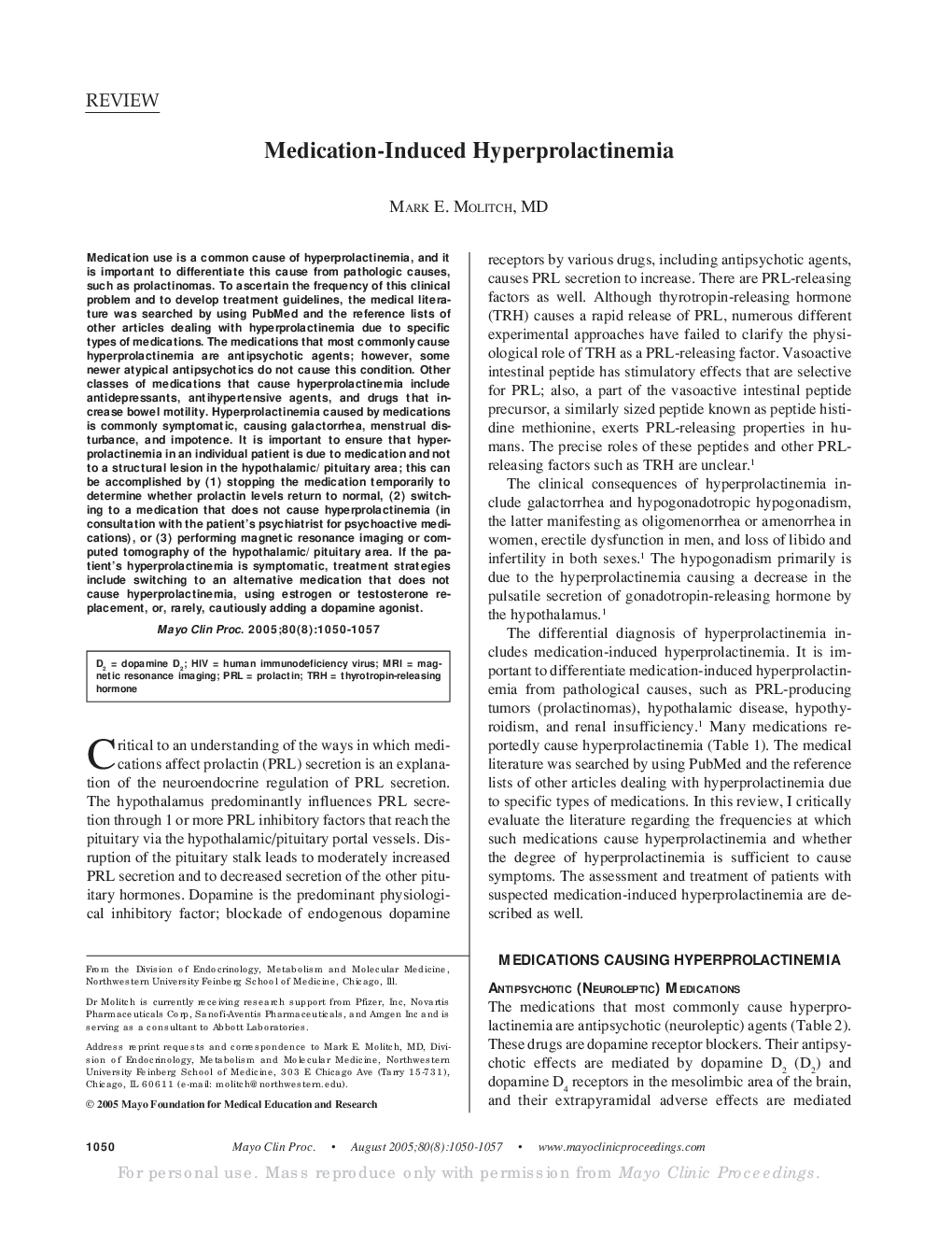 Medication-Induced Hyperprolactinemia