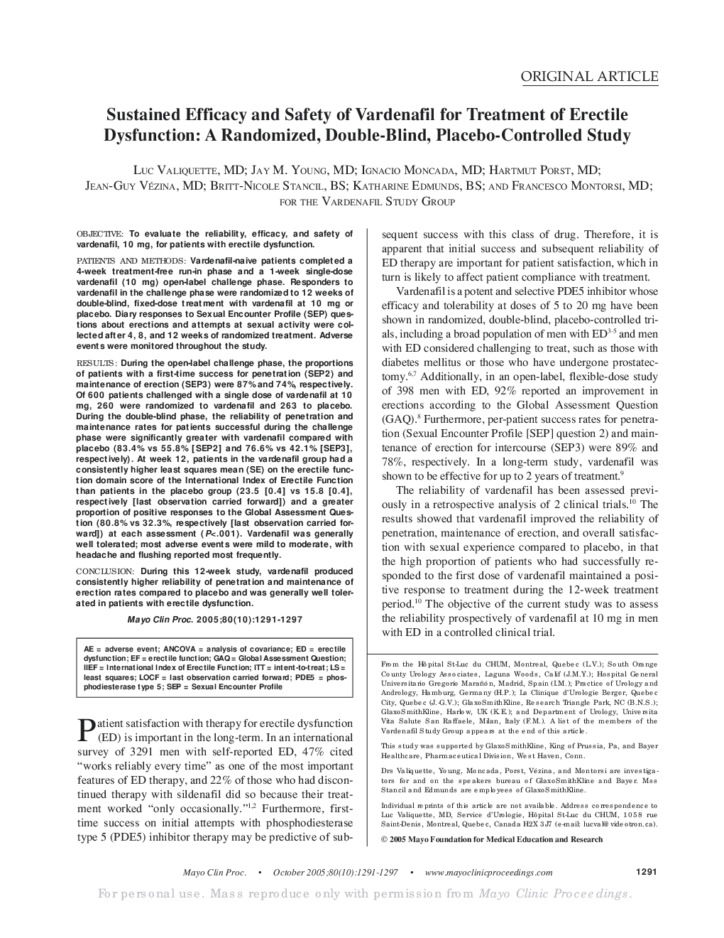 عکس صفحه اول مقاله: Sustained Efficacy and Safety of Vardenafil for Treatment of Erectile Dysfunction: A Randomized, Double-Blind, Placebo-Controlled Study Sustained Efficacy and Safety of Vardenafil for Treatment of Erectile Dysfunction: A Randomized, Double-Blind, Placebo-Controlled Study