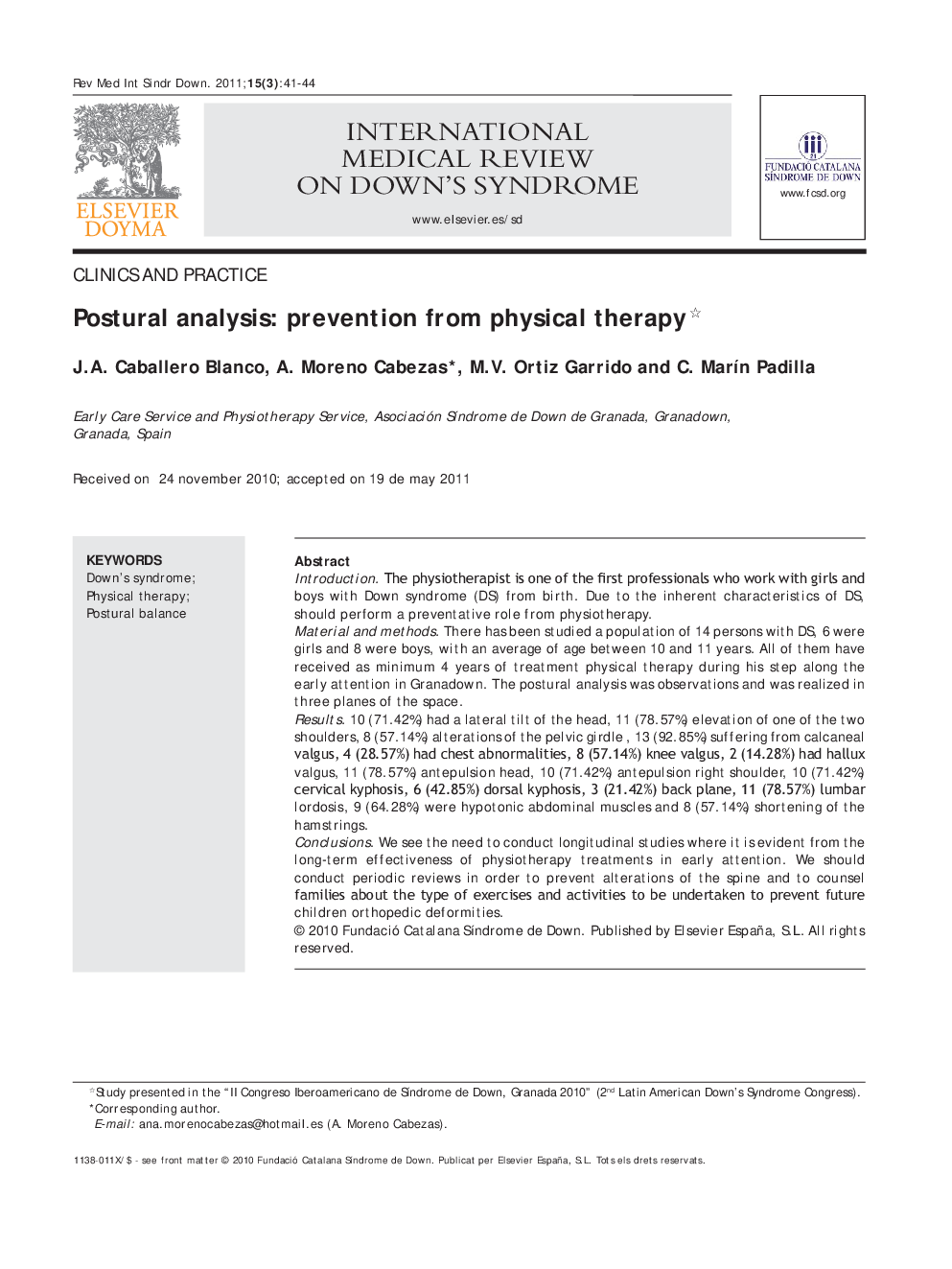 Postural analysis: prevention from physical therapy 