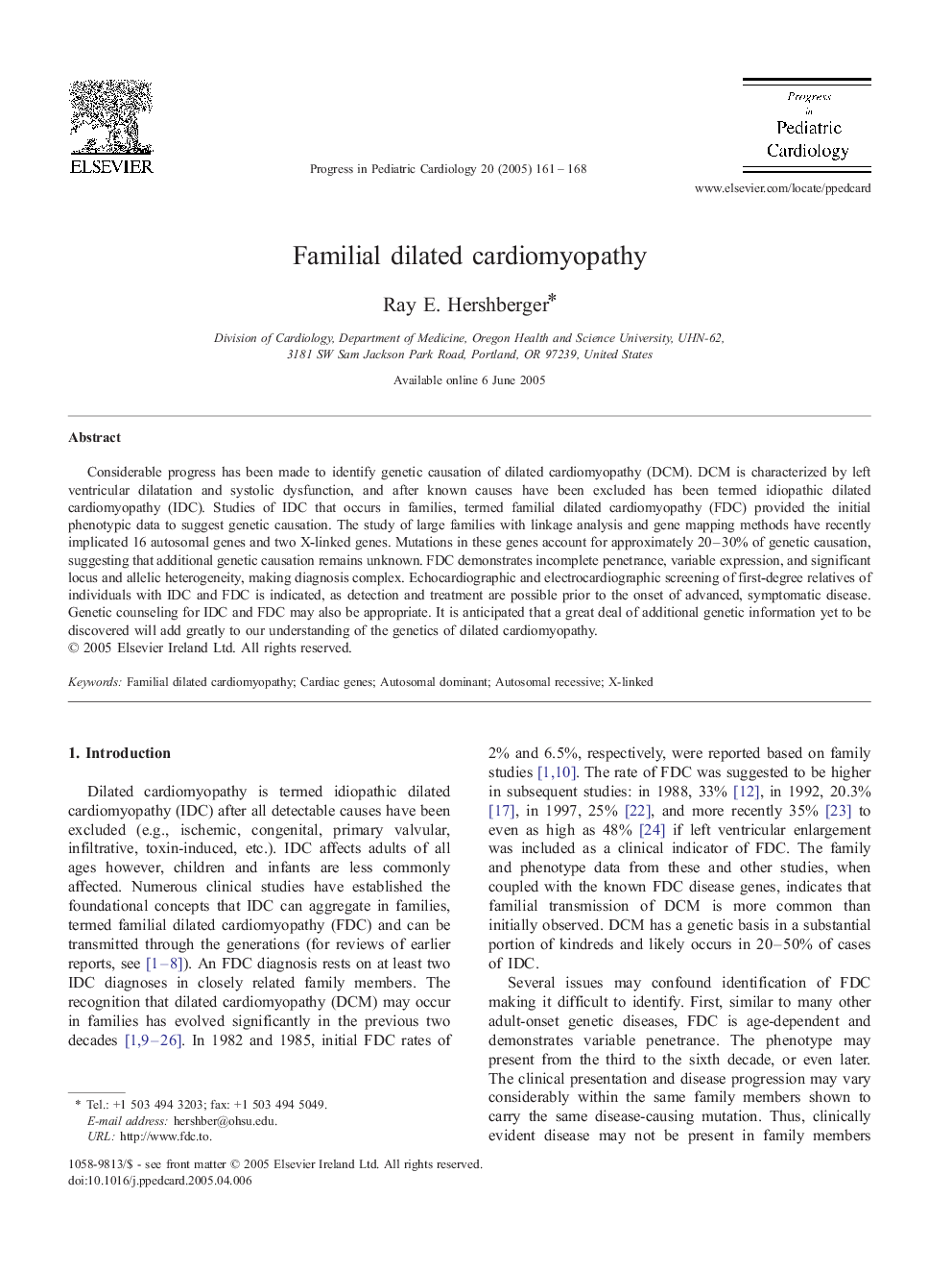 Familial dilated cardiomyopathy