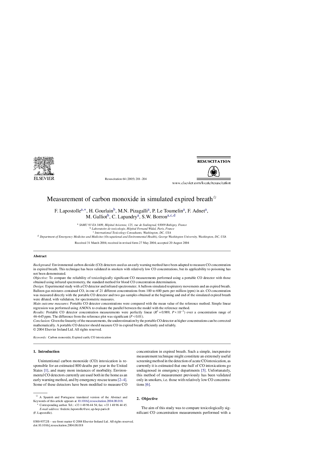 Measurement of carbon monoxide in simulated expired breath