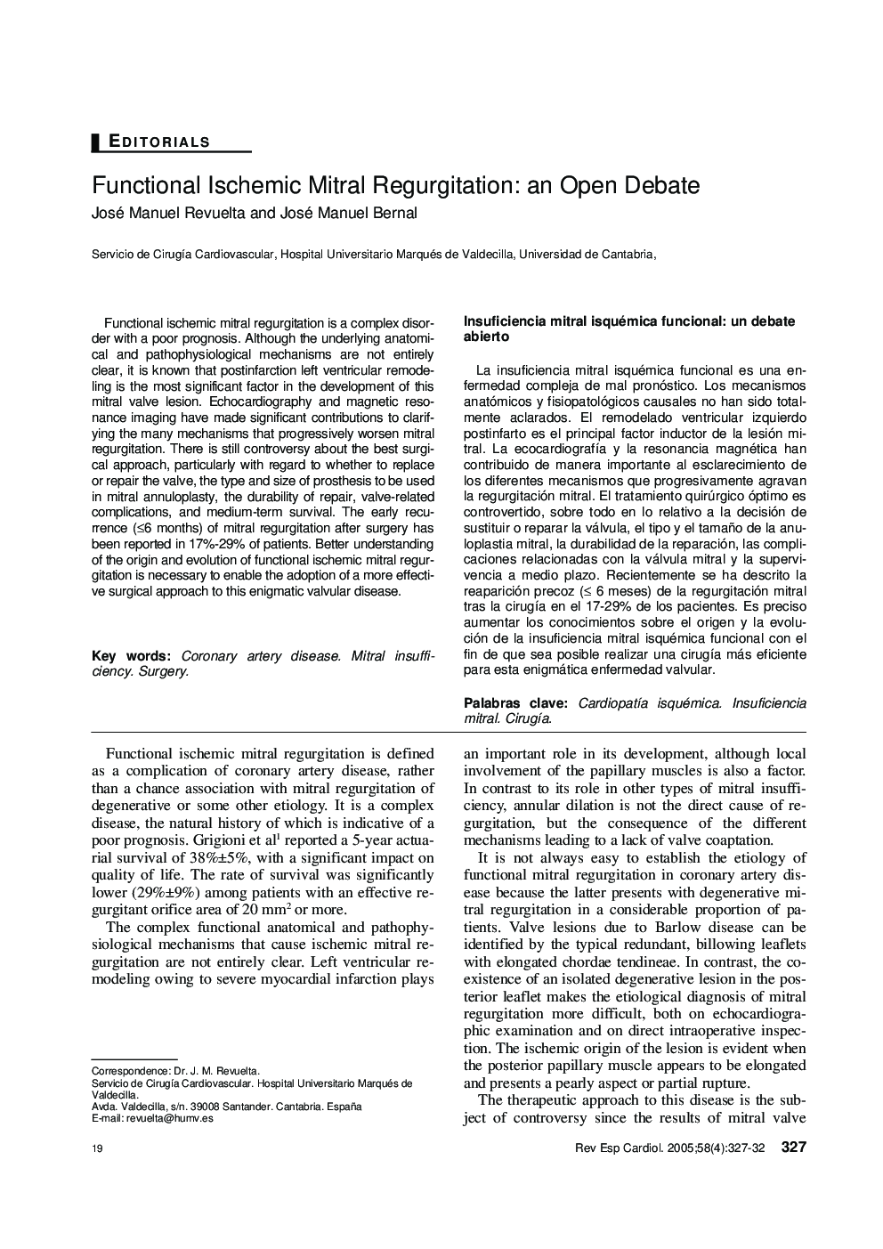 Functional Ischemic Mitral Regurgitation: an Open Debate