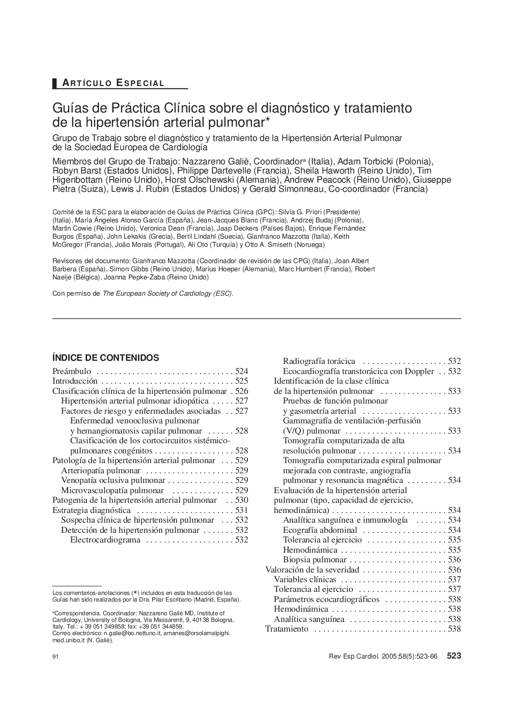 GuÃ­as de Práctica ClÃ­nica sobre el diagnóstico y tratamiento de la hipertensión arterial pulmonar*