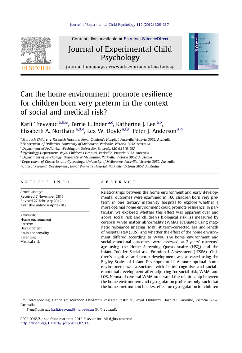 Can the home environment promote resilience for children born very preterm in the context of social and medical risk?