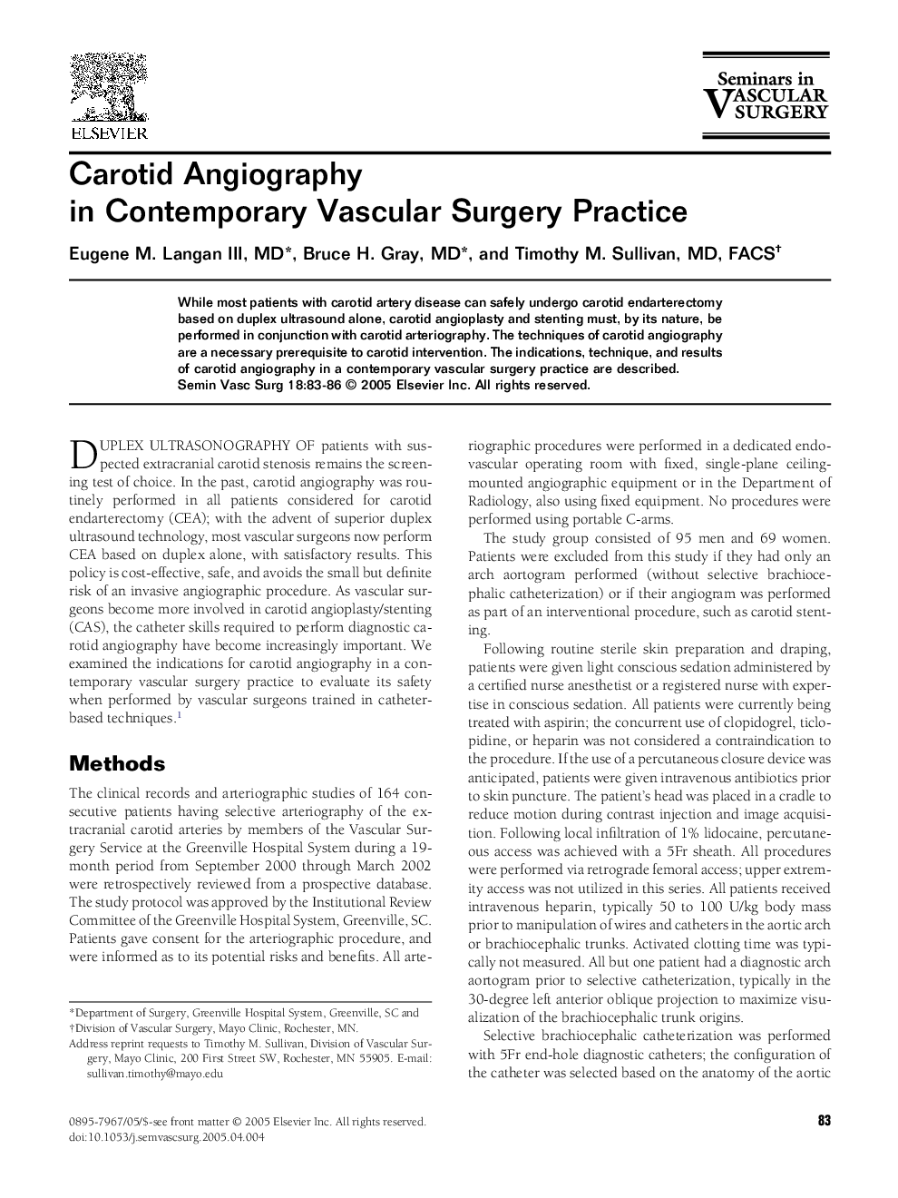 Carotid Angiography in Contemporary Vascular Surgery Practice