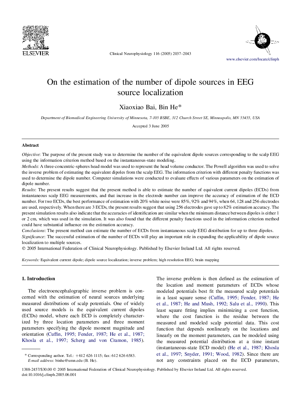 On the estimation of the number of dipole sources in EEG source localization