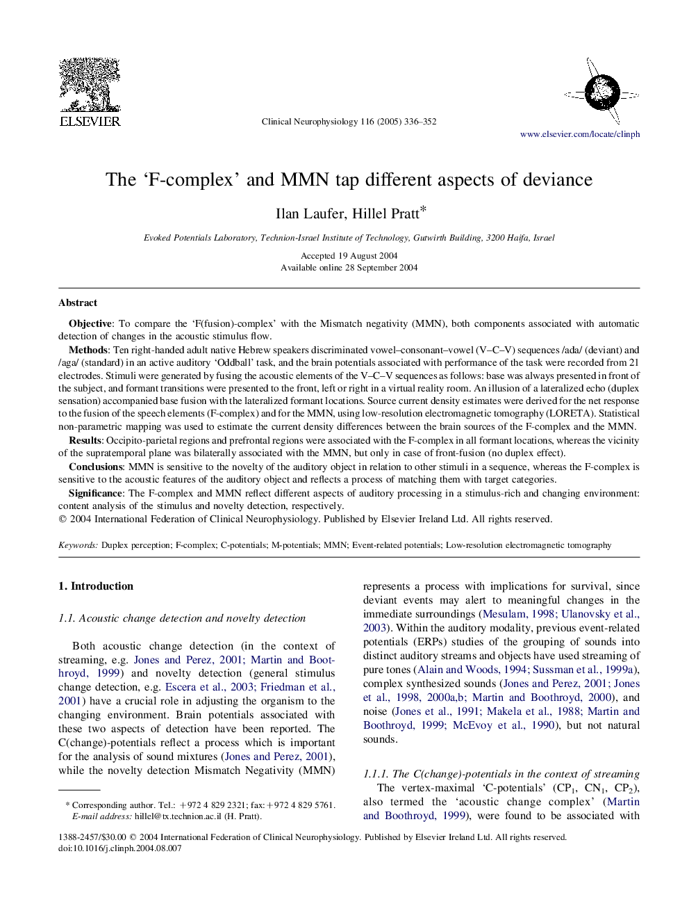 The 'F-complex' and MMN tap different aspects of deviance