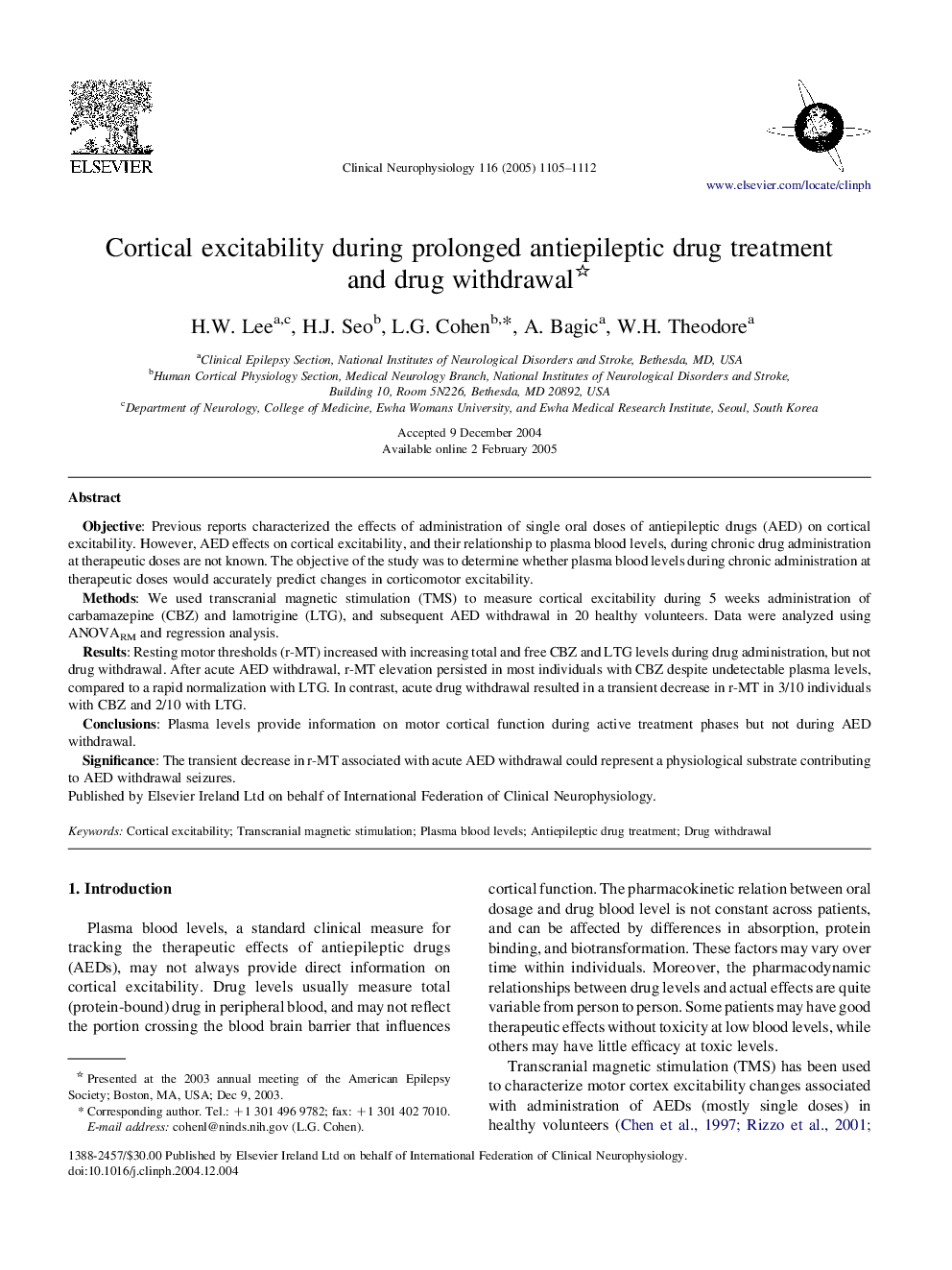 Cortical excitability during prolonged antiepileptic drug treatment and drug withdrawal