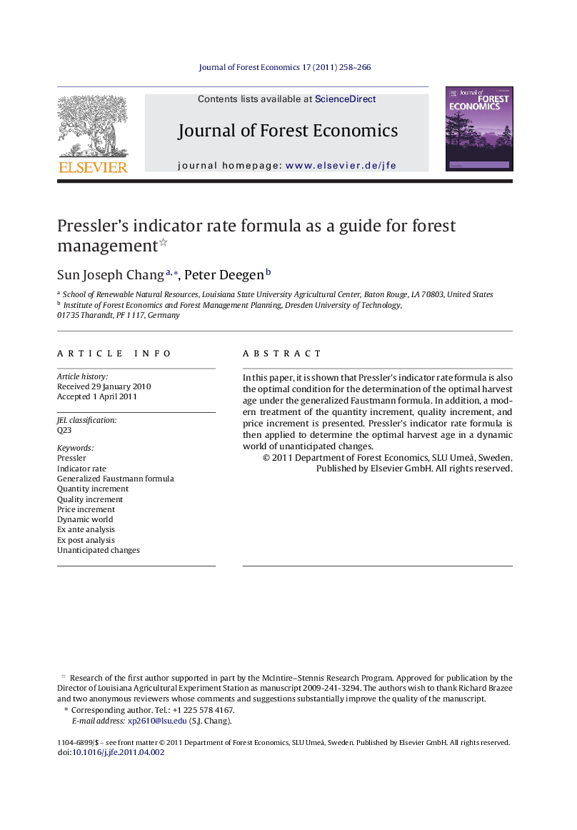 Pressler's indicator rate formula as a guide for forest management 