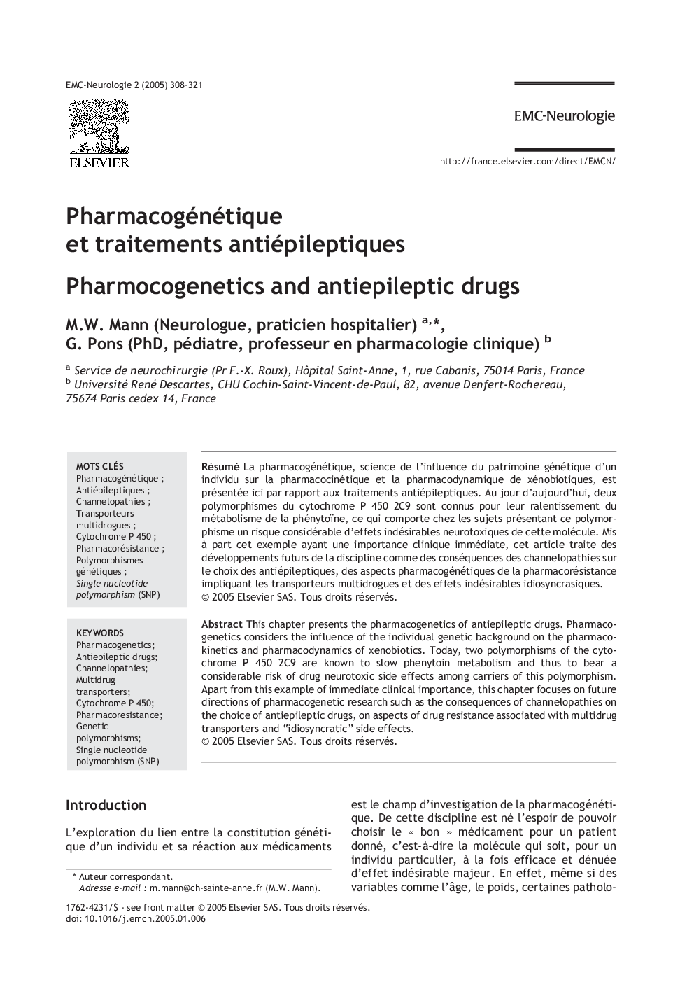 Pharmacogénétique et traitements antiépileptiques