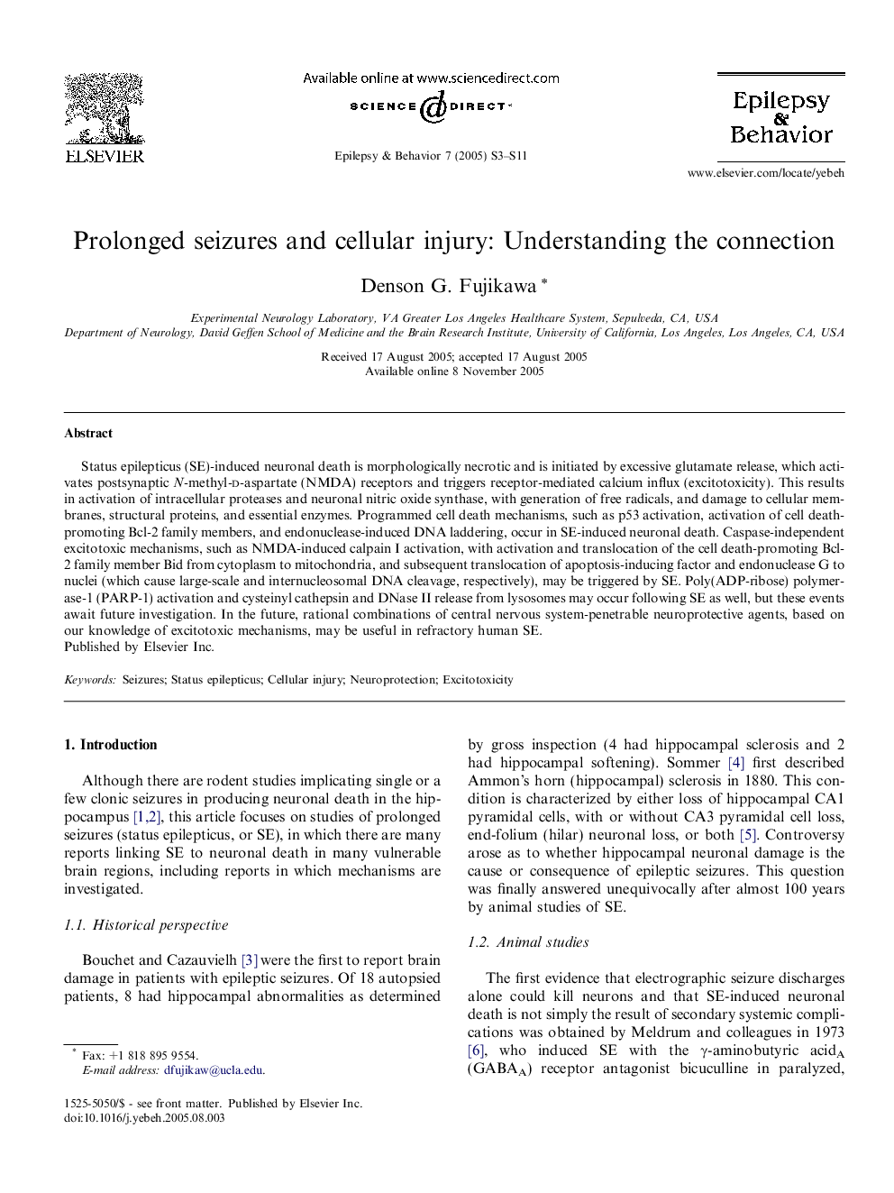 Prolonged seizures and cellular injury: Understanding the connection