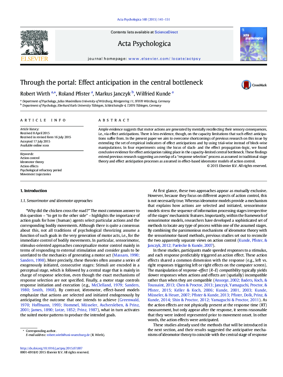 Through the portal: Effect anticipation in the central bottleneck