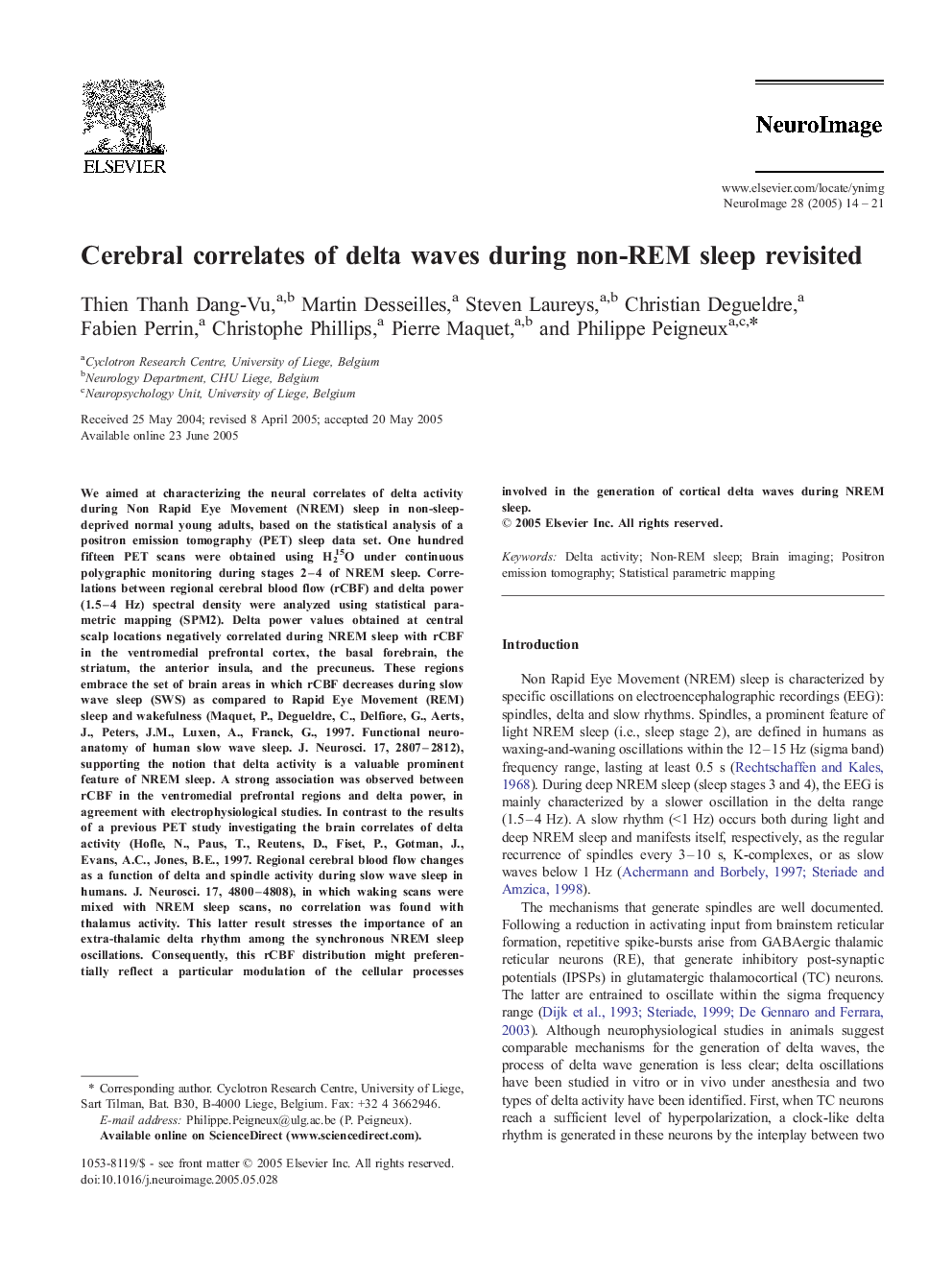 Cerebral correlates of delta waves during non-REM sleep revisited