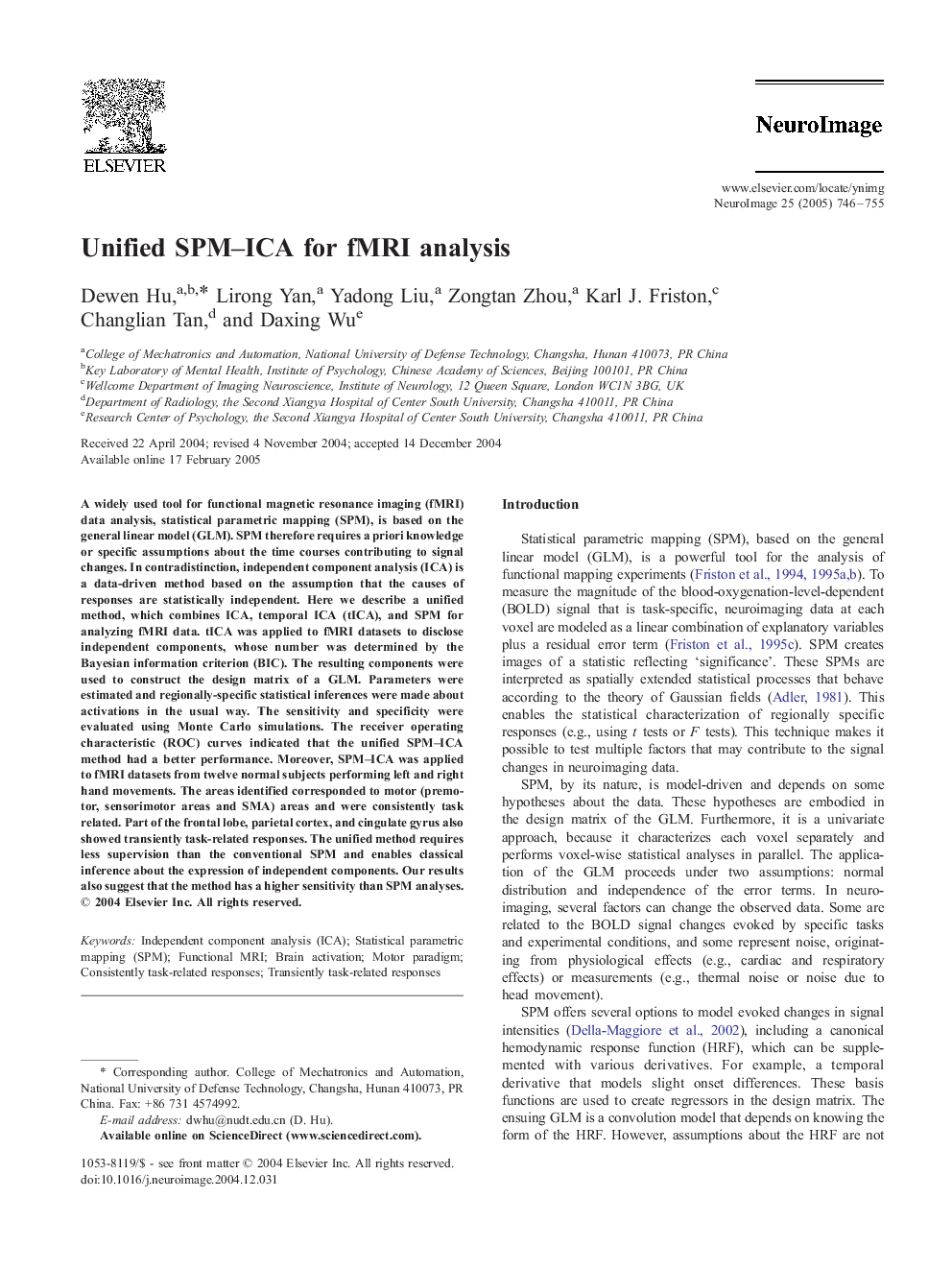 Unified SPM-ICA for fMRI analysis