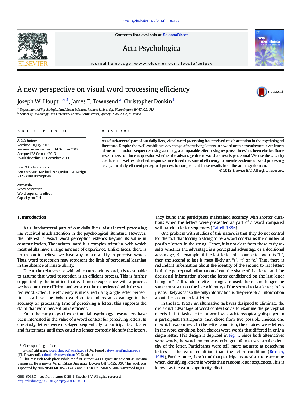 A new perspective on visual word processing efficiency