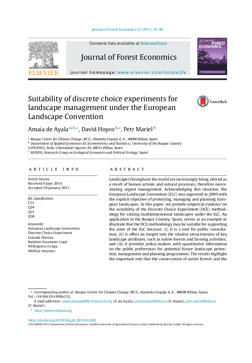 Suitability of discrete choice experiments for landscape management under the European Landscape Convention