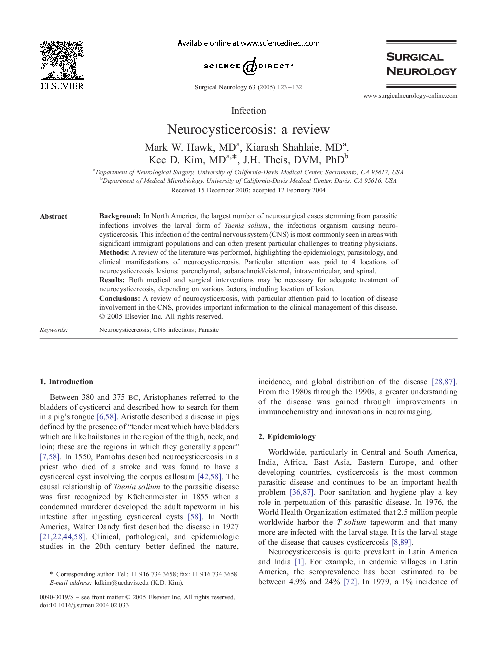 Neurocysticercosis: a review