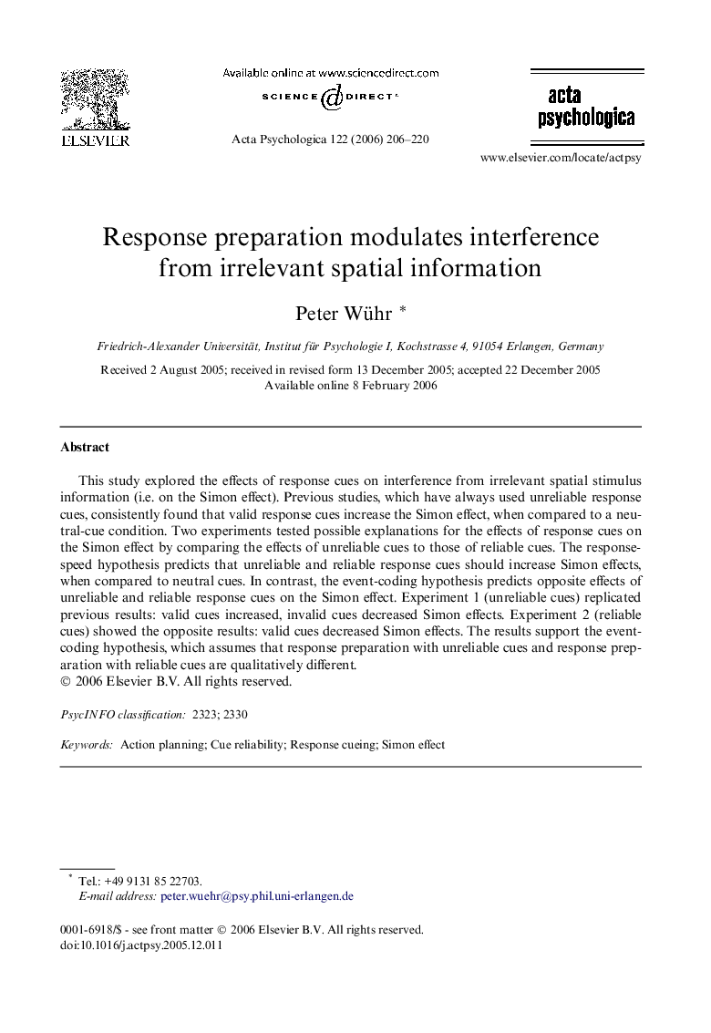 Response preparation modulates interference from irrelevant spatial information