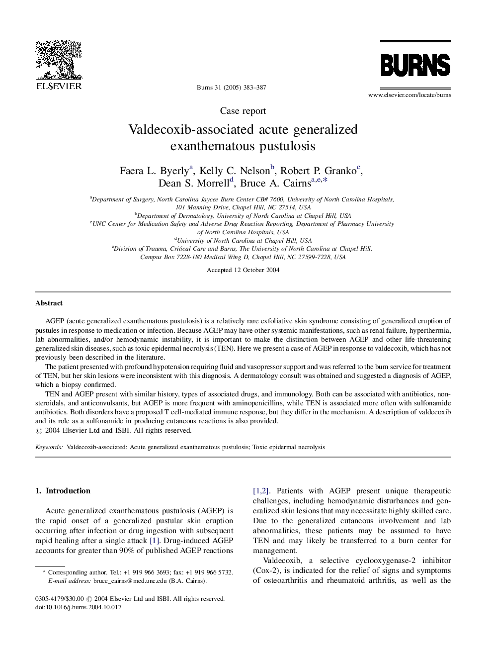 Valdecoxib-associated acute generalized exanthematous pustulosis