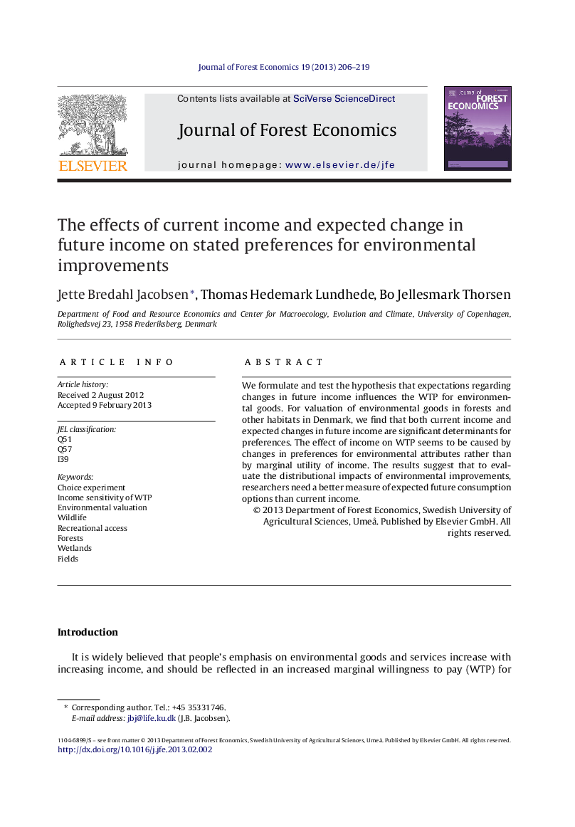 The effects of current income and expected change in future income on stated preferences for environmental improvements