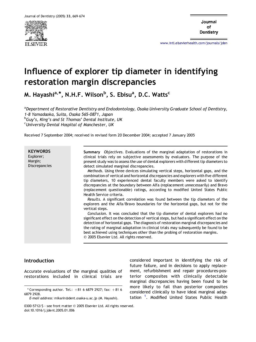 Influence of explorer tip diameter in identifying restoration margin discrepancies