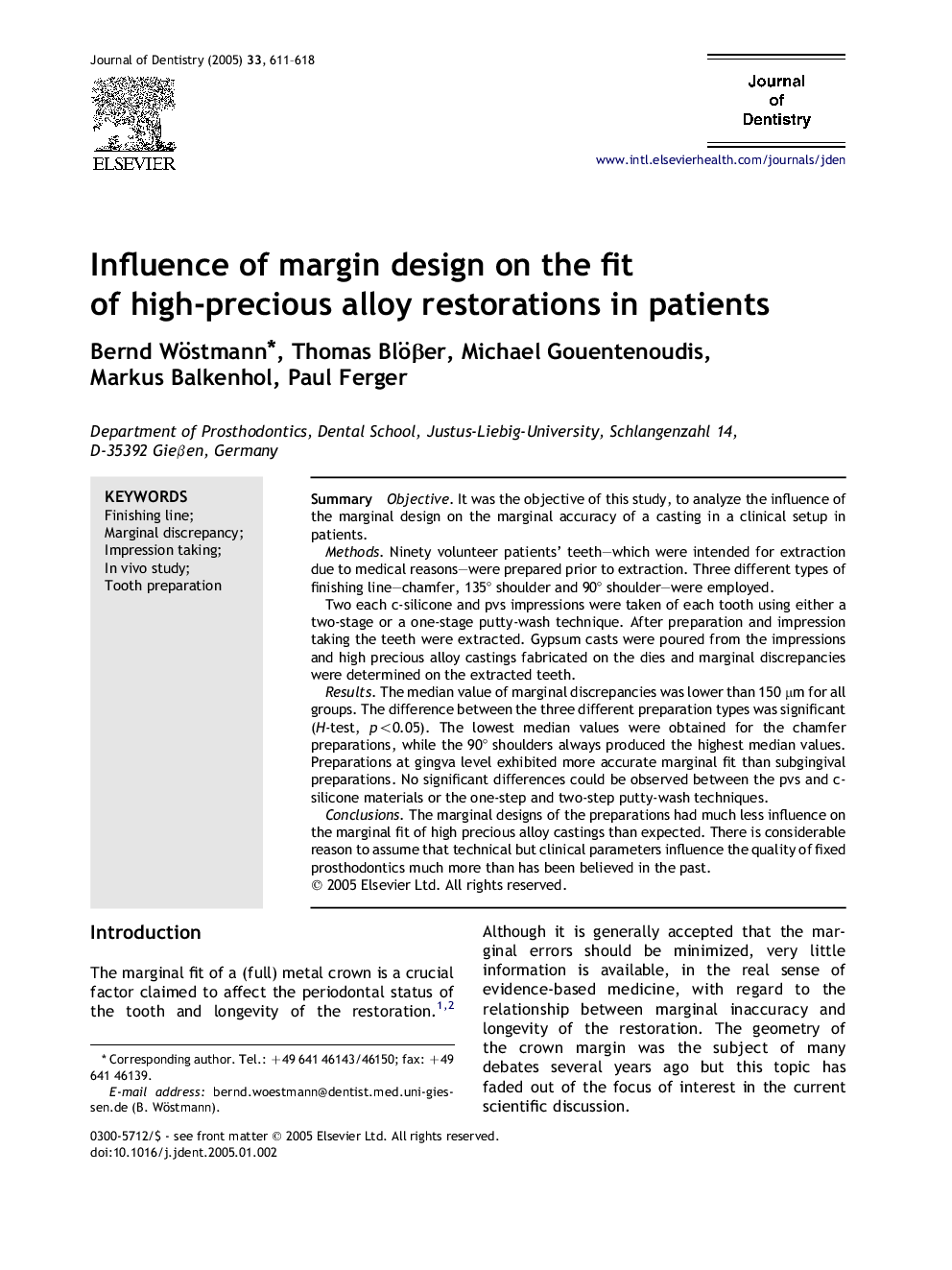 Influence of margin design on the fit of high-precious alloy restorations in patients