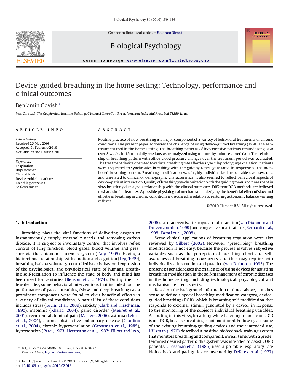 Device-guided breathing in the home setting: Technology, performance and clinical outcomes