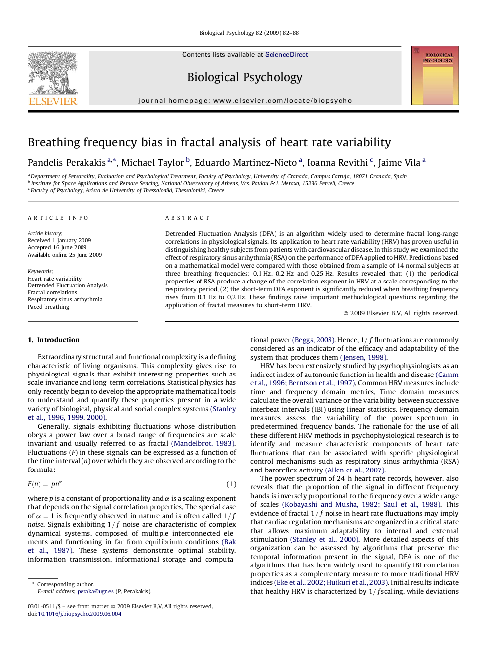 Breathing frequency bias in fractal analysis of heart rate variability