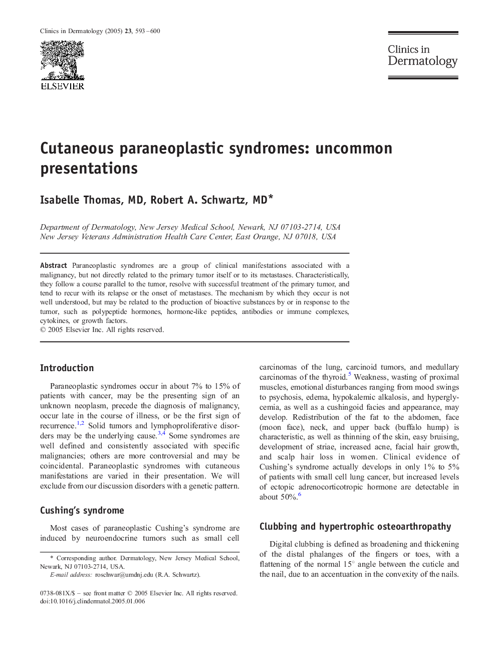 Cutaneous paraneoplastic syndromes: uncommon presentations