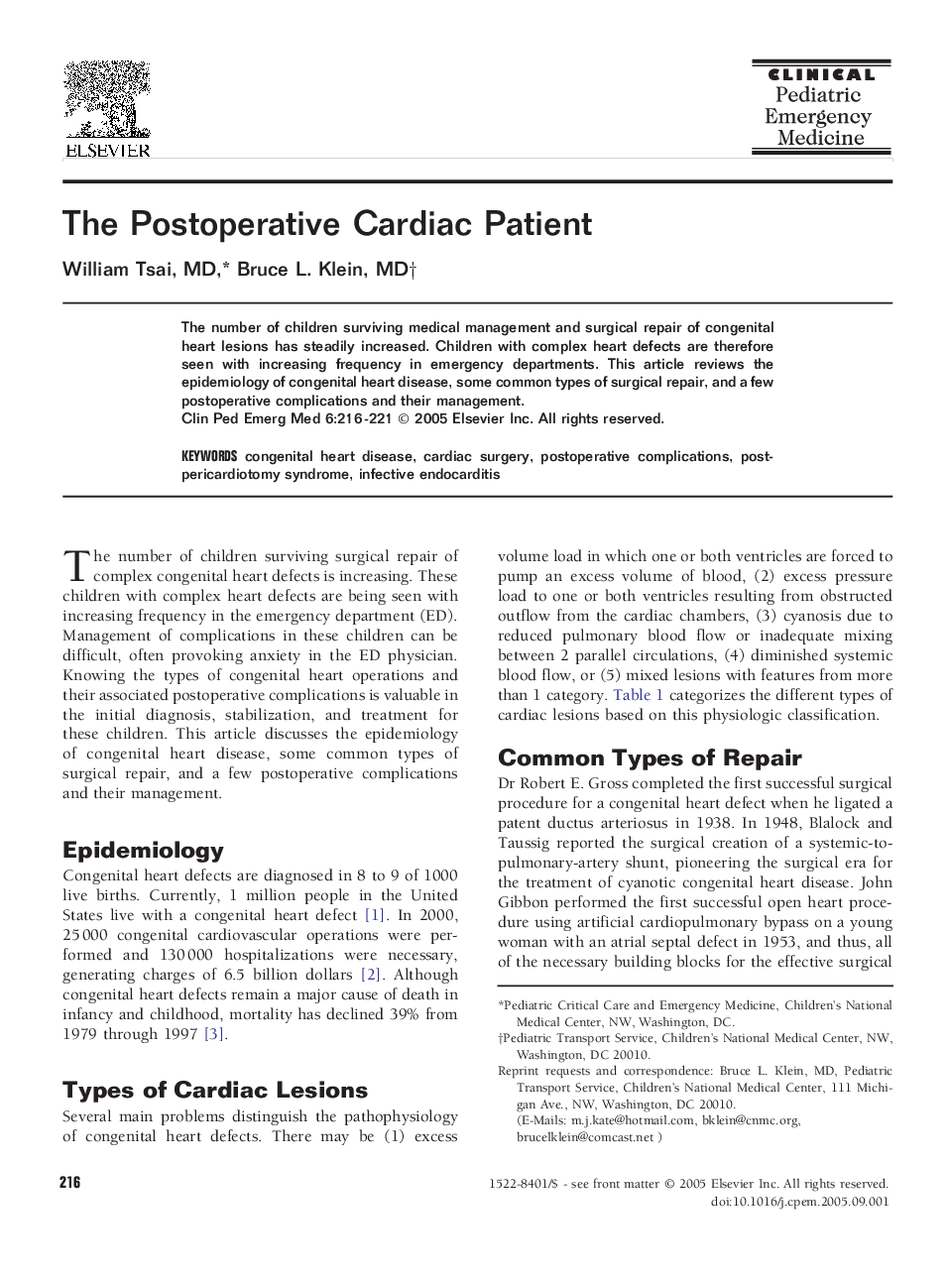 The Postoperative Cardiac Patient