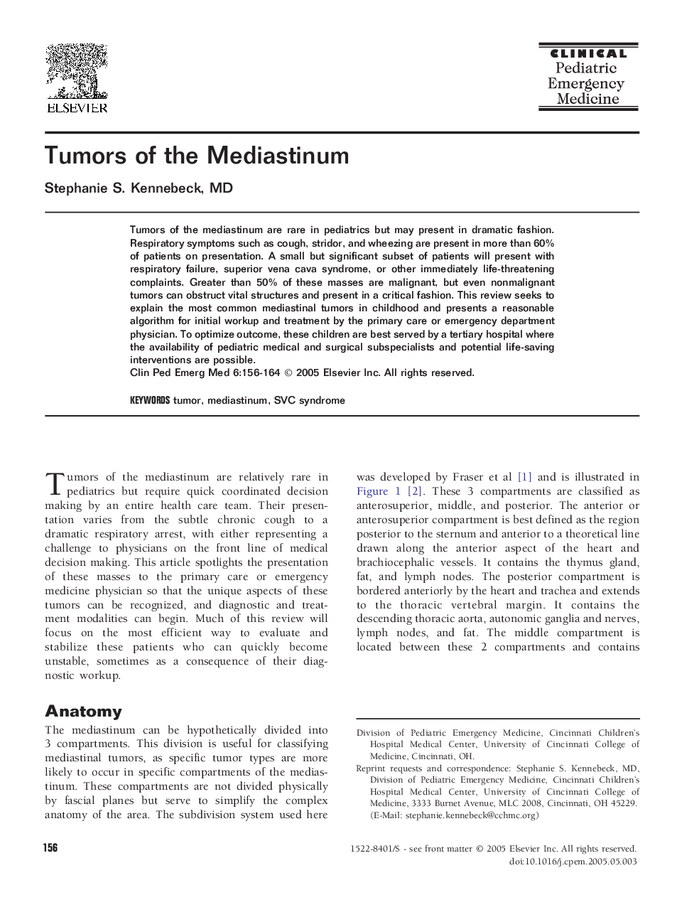 Tumors of the Mediastinum