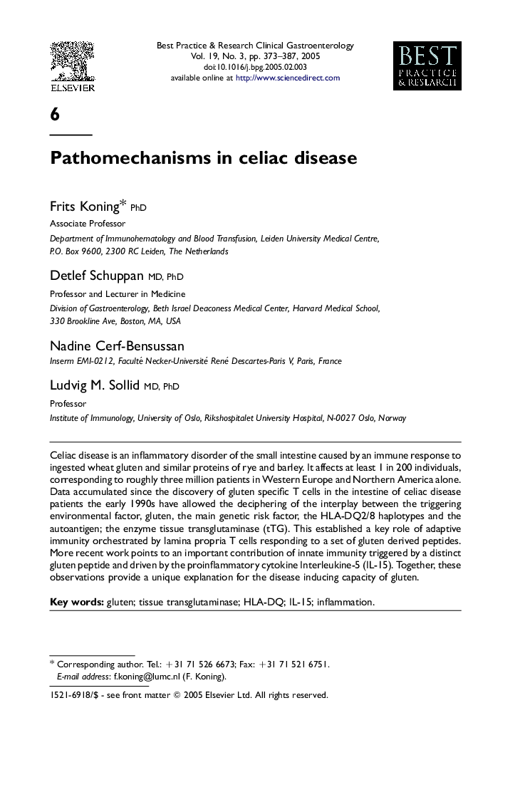 Pathomechanisms in celiac disease